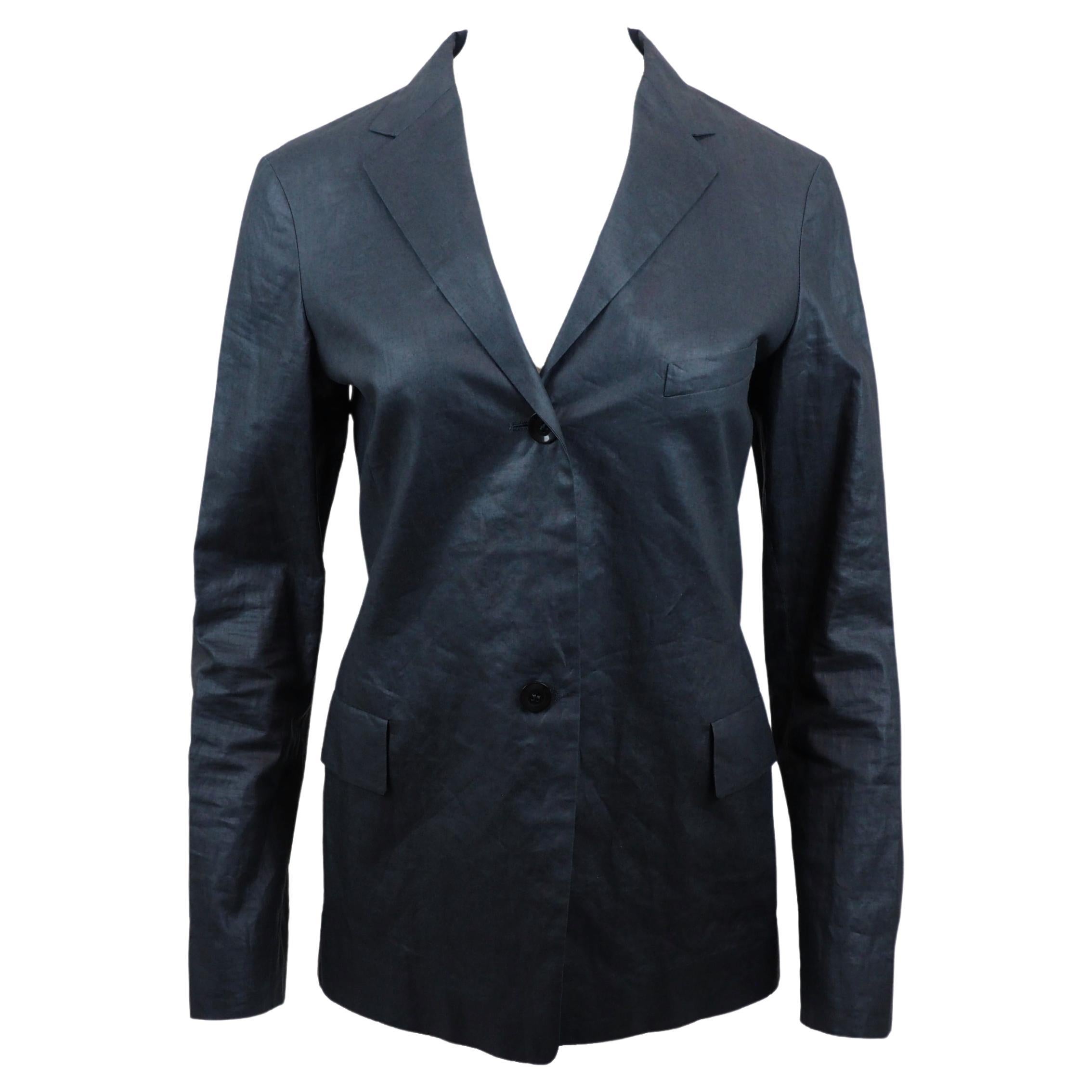Pre-owned Jil Sander 1990's Ramie Silver Sheen Suit In Black