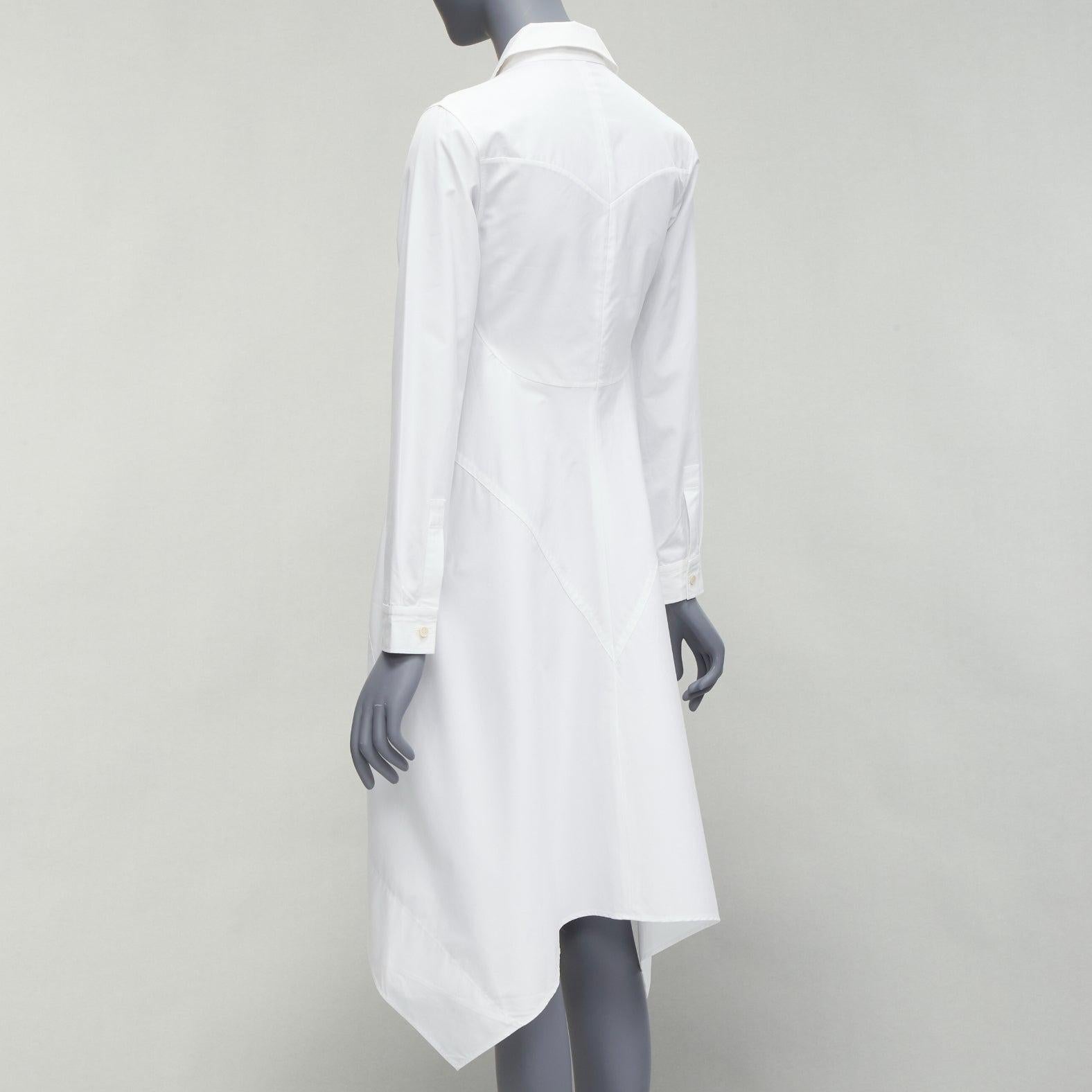JIL SANDER 2014 white bias panels high low hem shirt dress FR32 XS
Reference: SNKO/A00272
Brand: Jil Sander
Collection: 2014
Material: Cotton
Color: White
Pattern: Solid
Closure: Button
Extra Details: Bias panels that hug the body at back.
Made in: