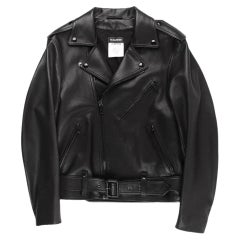 Jil Sander 2016 GRAGNANO LH Leather Zipped Belted Men Biker Jacket Size 48IT (M)