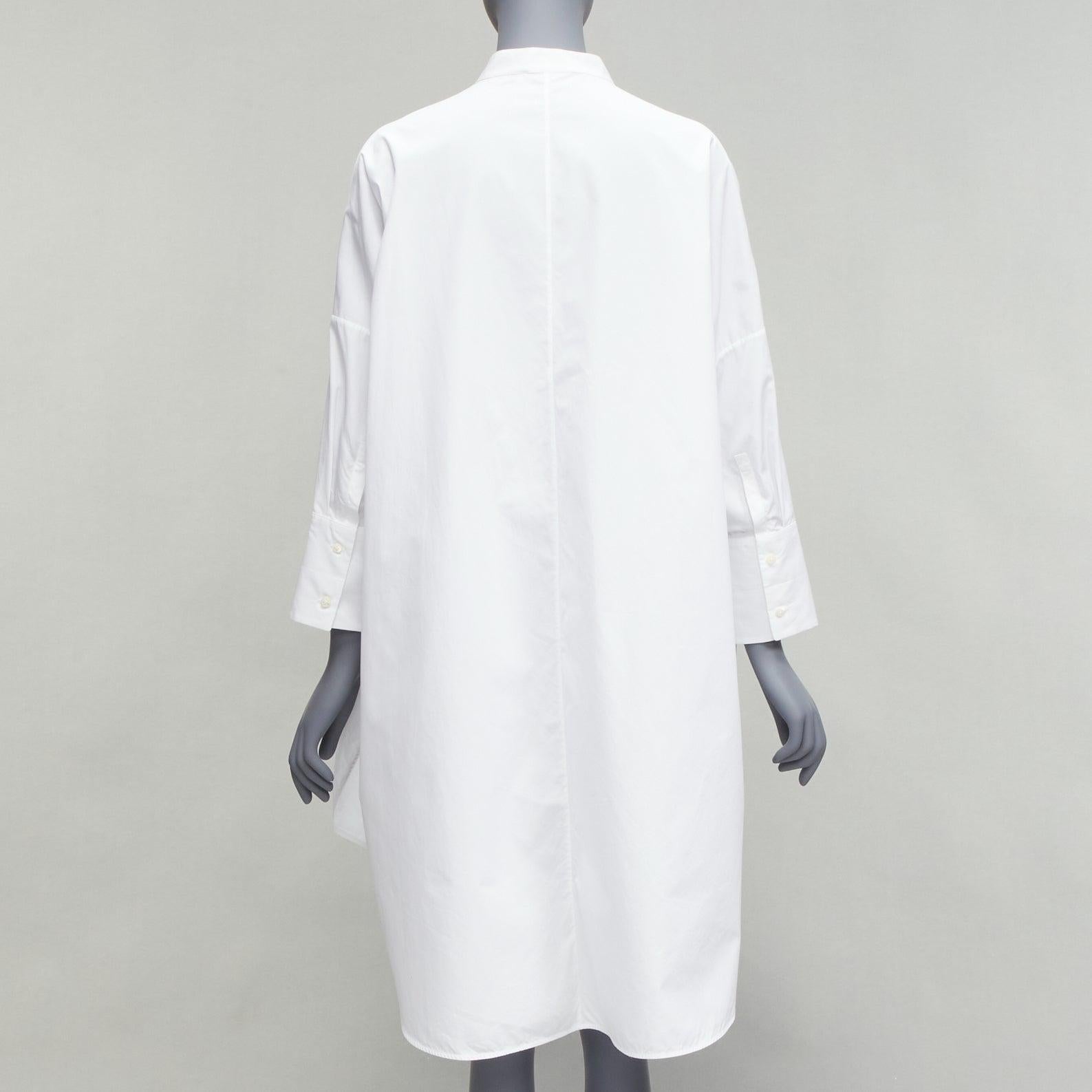 JIL SANDER 2018 white cotton tie button panelled tunic shirt dress FR32 XXS 1