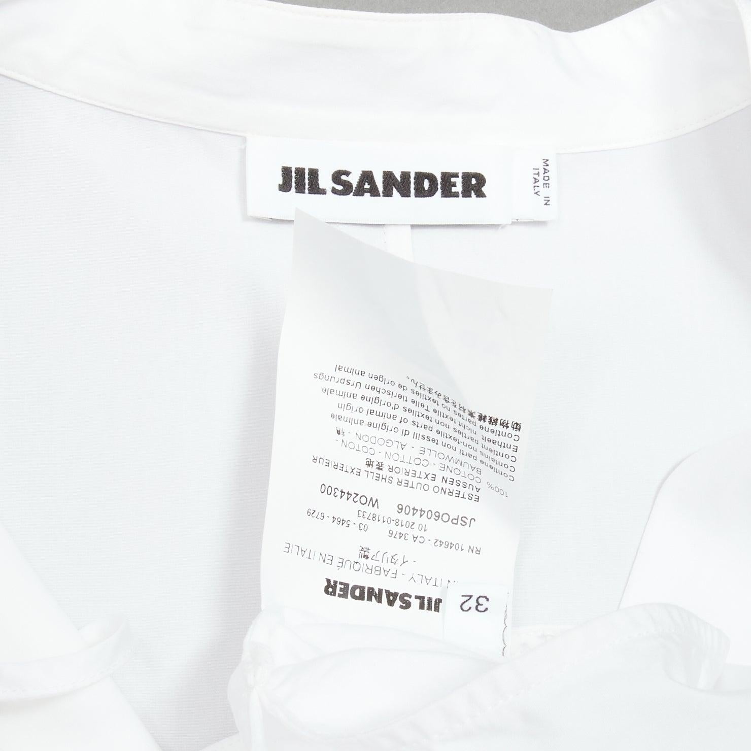 JIL SANDER 2018 white cotton tie button panelled tunic shirt dress FR32 XXS 4