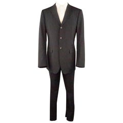 JIL SANDER 40 Schwarzer Anzug aus massiver Schurwolle mit 36 36-Zoll-Revers