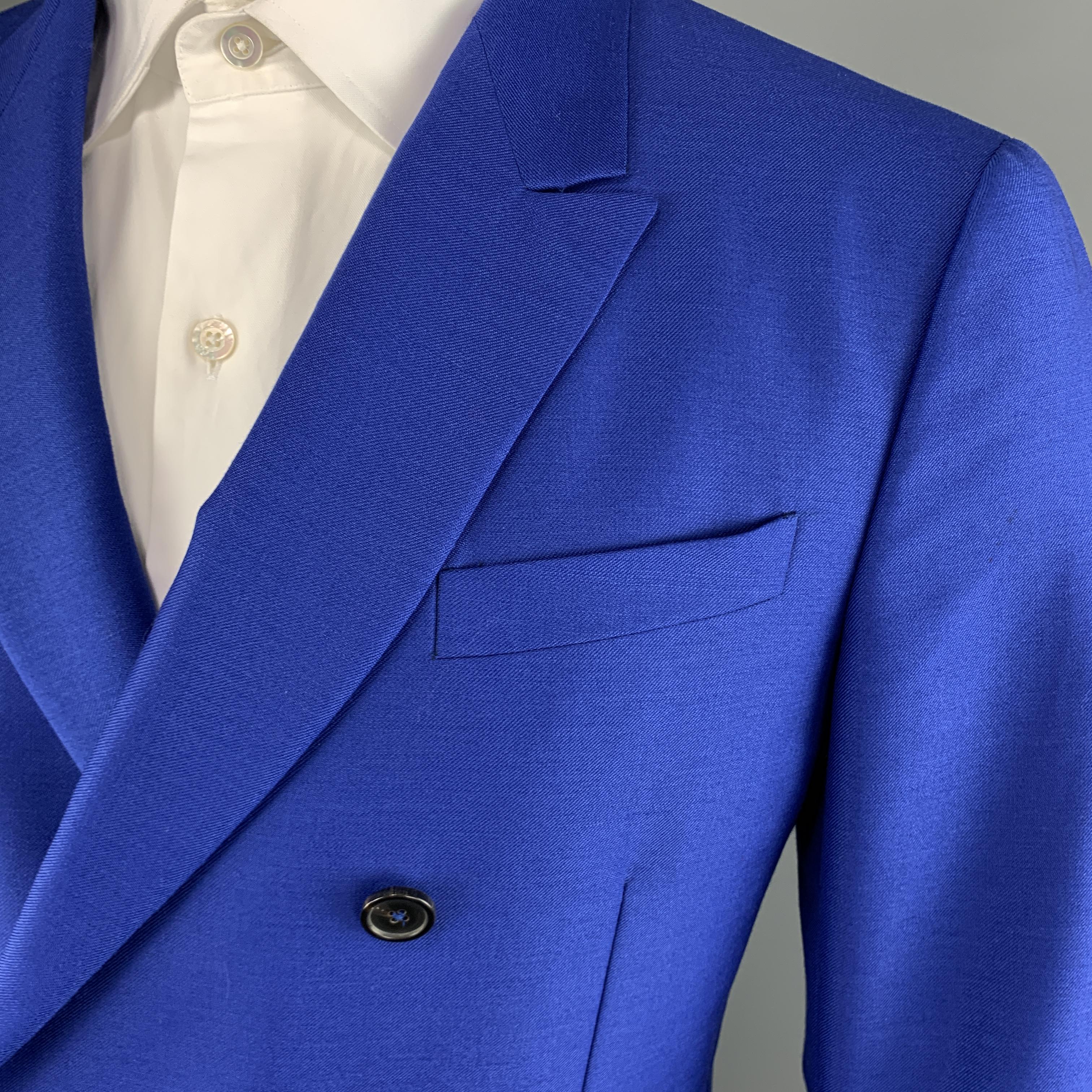 double breasted royal blue suit