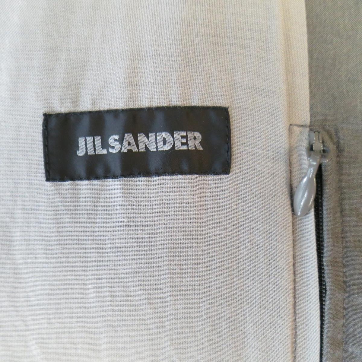 JIL SANDER 44 Gray Wool / Cotton Light Weight Bomber Jacket 1