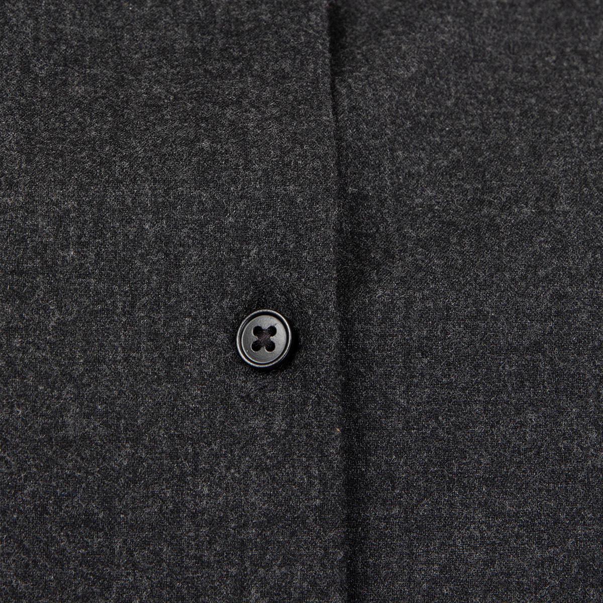 JIL SANDER anthracite grey mohair Button Up Shirt 38 M In Excellent Condition For Sale In Zürich, CH