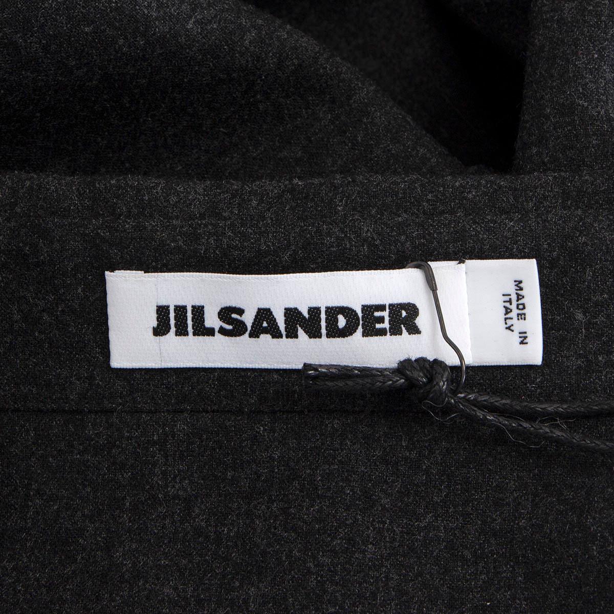Women's JIL SANDER anthracite grey mohair Button Up Shirt 38 M For Sale