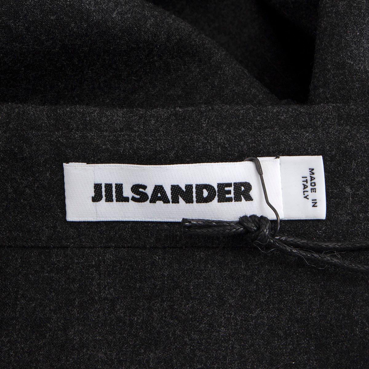 JIL SANDER Camicia Button Up grigio antracite in mohair 38 M in vendita 2