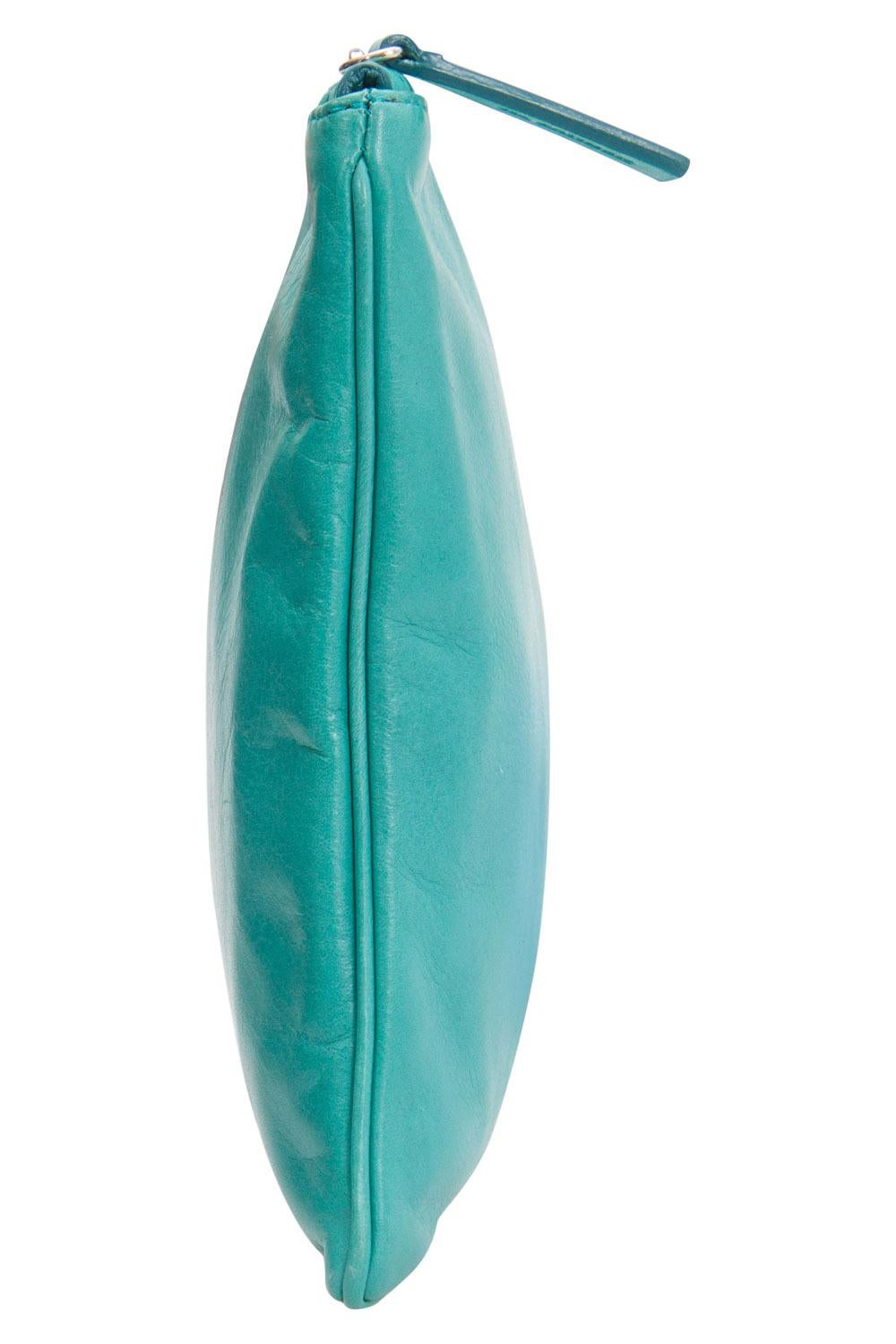 Women's Jil Sander Aqua Green Leather Clutch