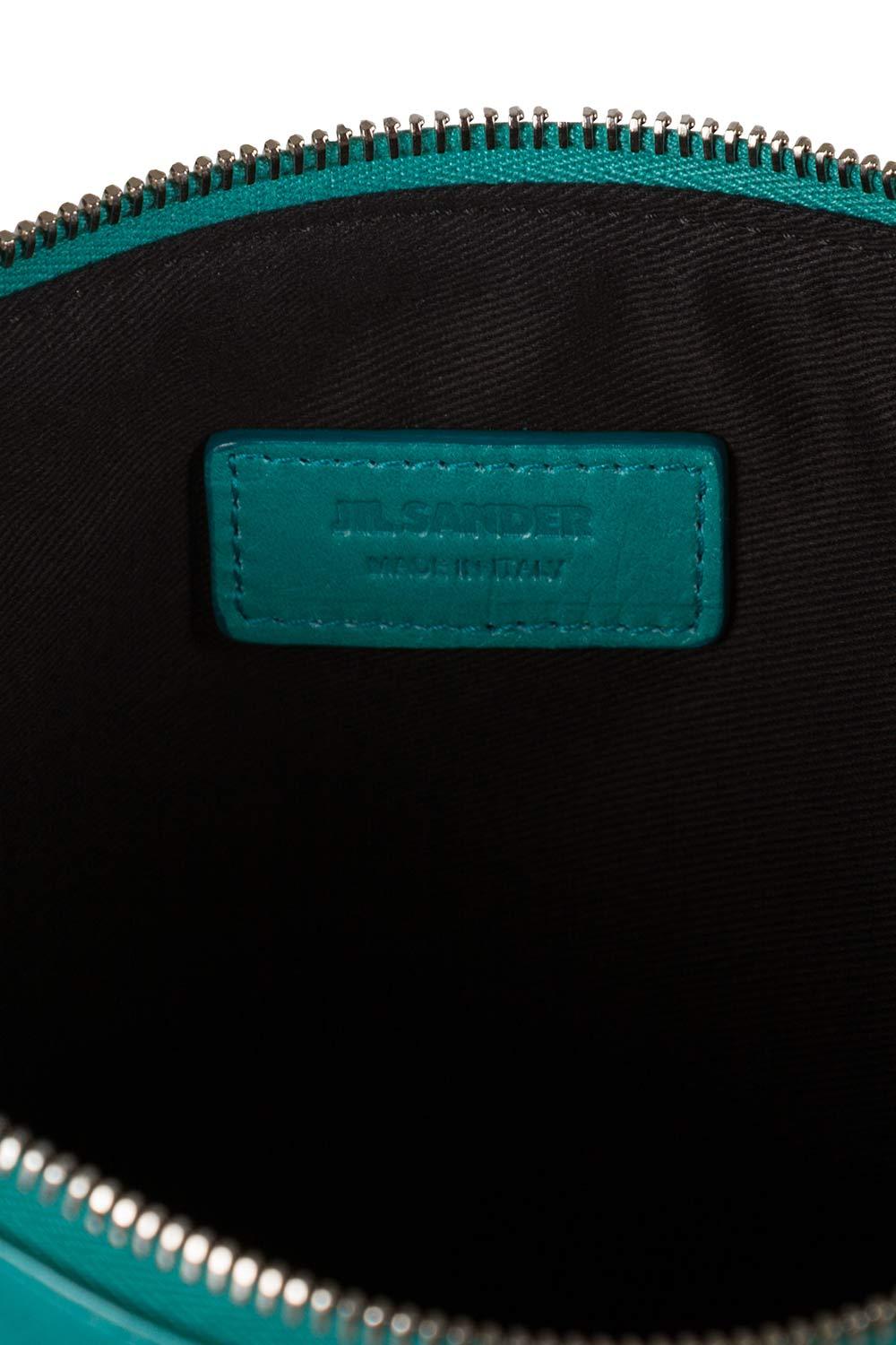 Jil Sander Aqua Green Leather Clutch 1