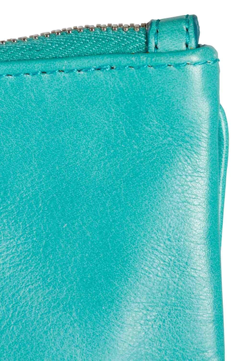 Jil Sander Aqua Green Leather Clutch 2