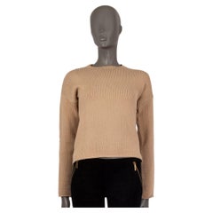 JIL SANDER beige cotton CREWNECK Sweater 36 S