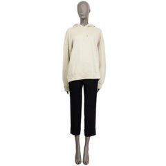 JIL SANDER beige cotton HOODED Sweatshirt Sweater L