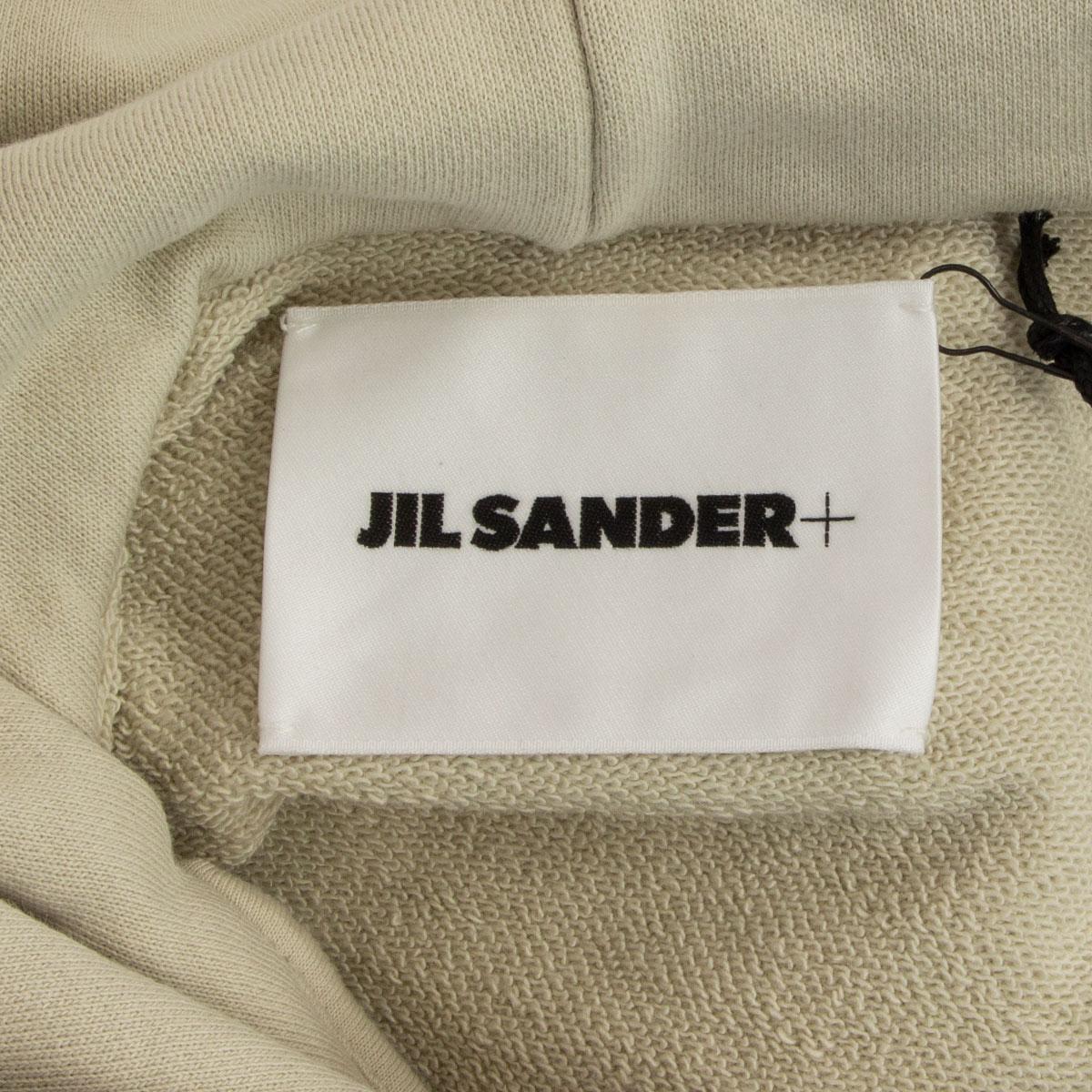 JIL SANDER beige cotton HOODED Sweatshirt Sweater L For Sale 2
