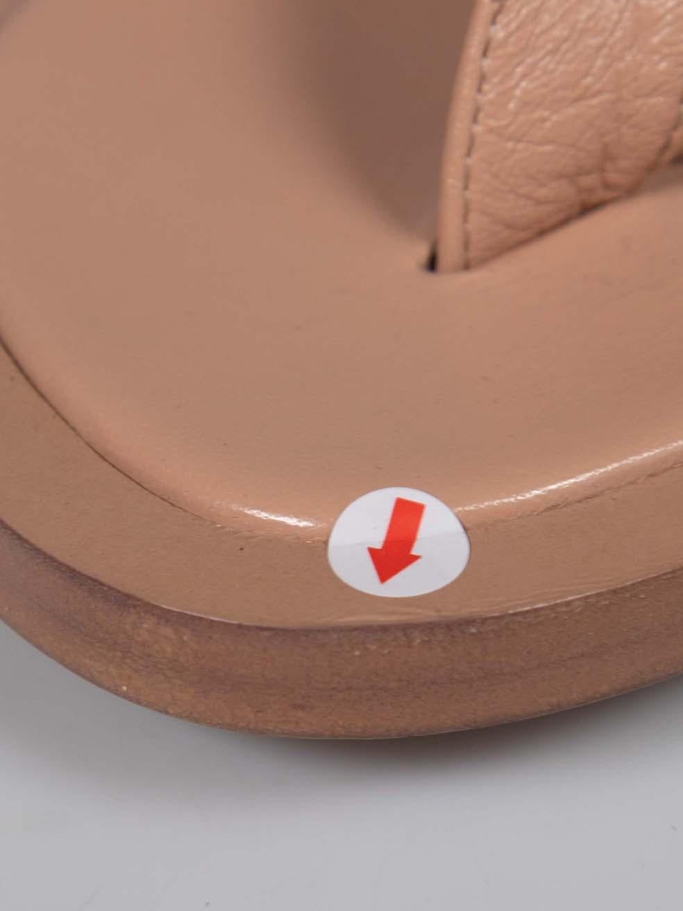 Jil Sander Beige Leather Crossover Strap Sandals Size IT 38.5 For Sale 6