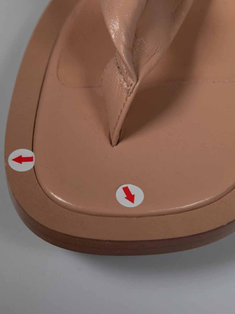 Jil Sander Beige Leather Crossover Strap Sandals Size IT 38.5 For Sale 3