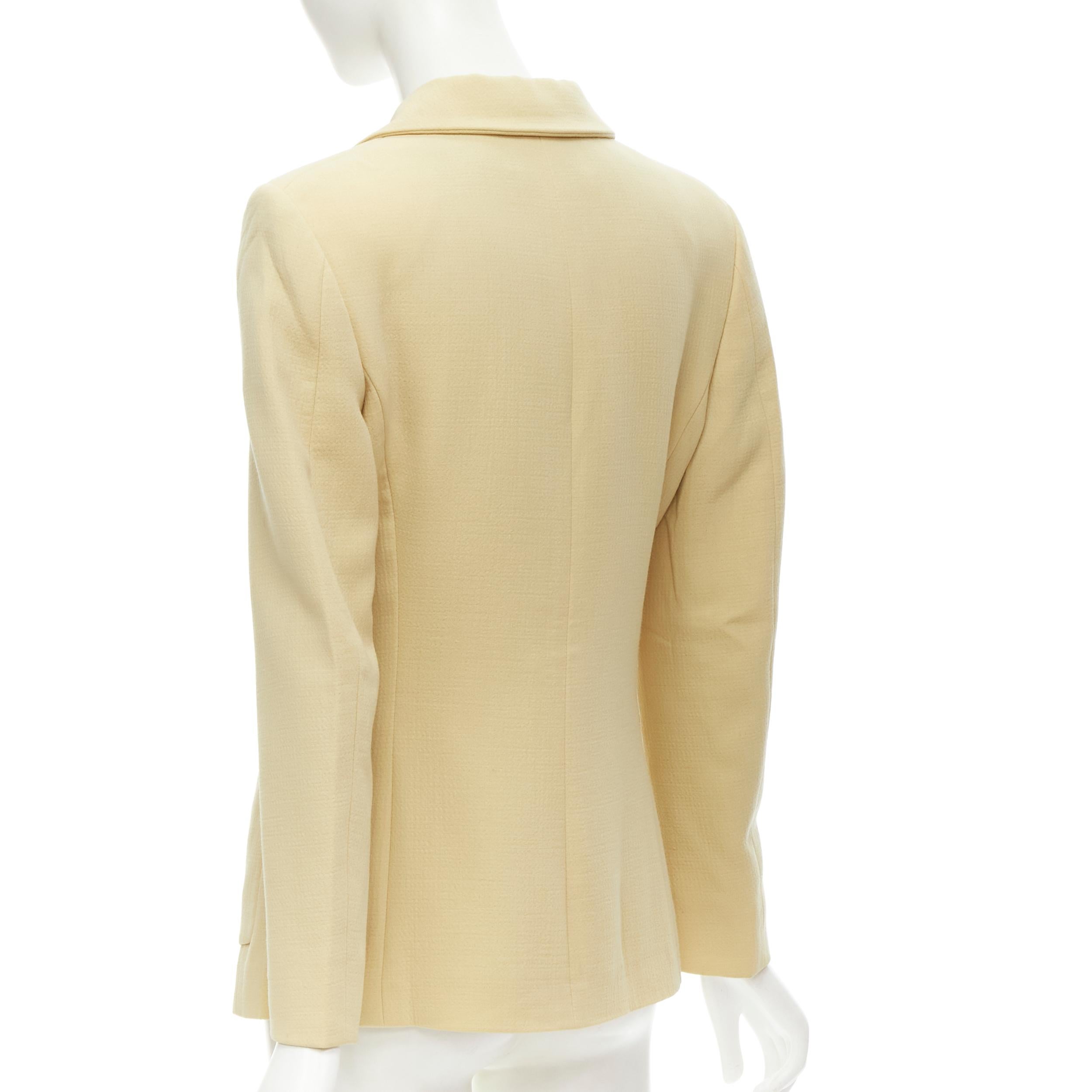 JIL SANDER beige pure wool crepe button contour dart jacket FR36 S 1