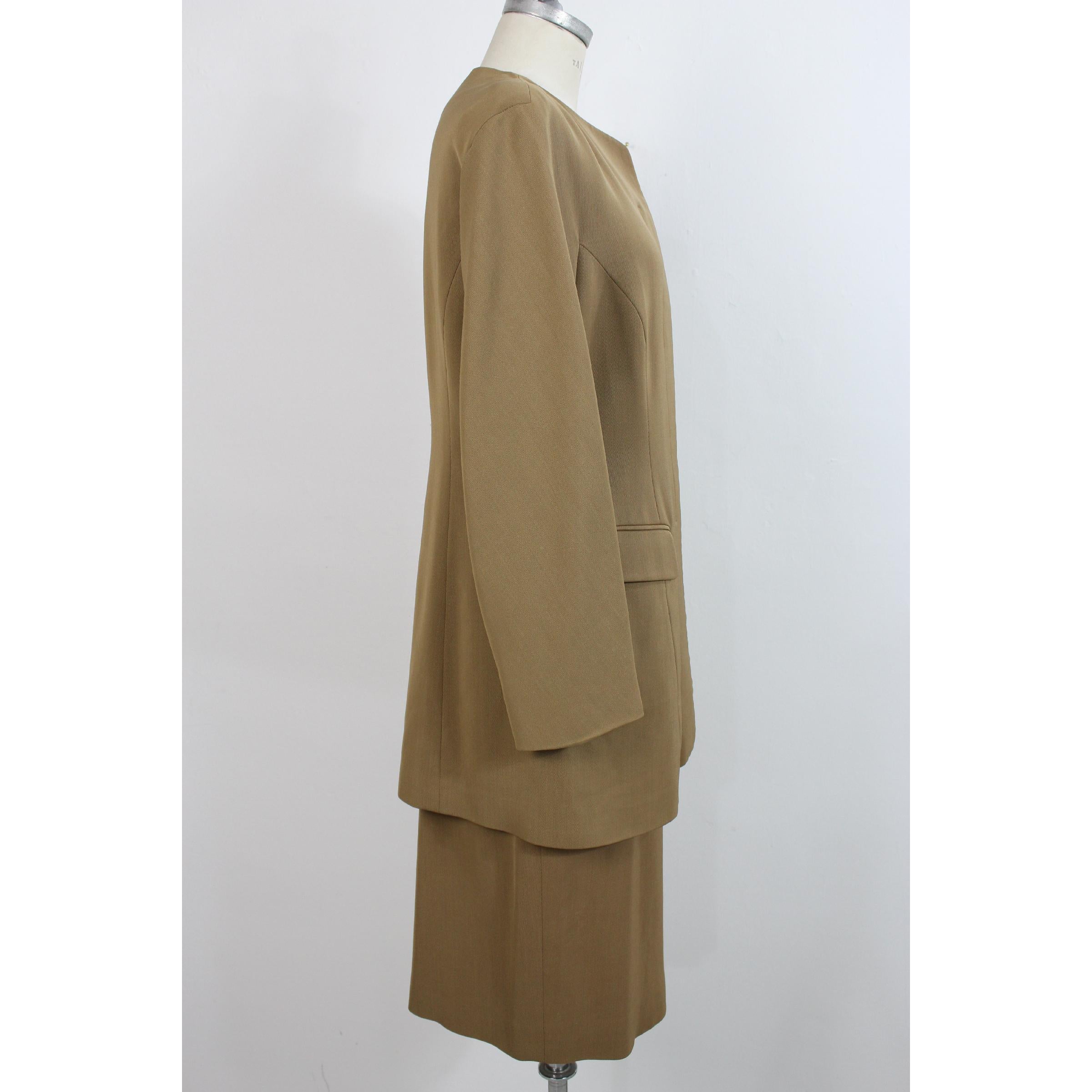 Jil Sander Beige Silk Cashmere Classic Suit Skirt In Good Condition For Sale In Brindisi, Bt
