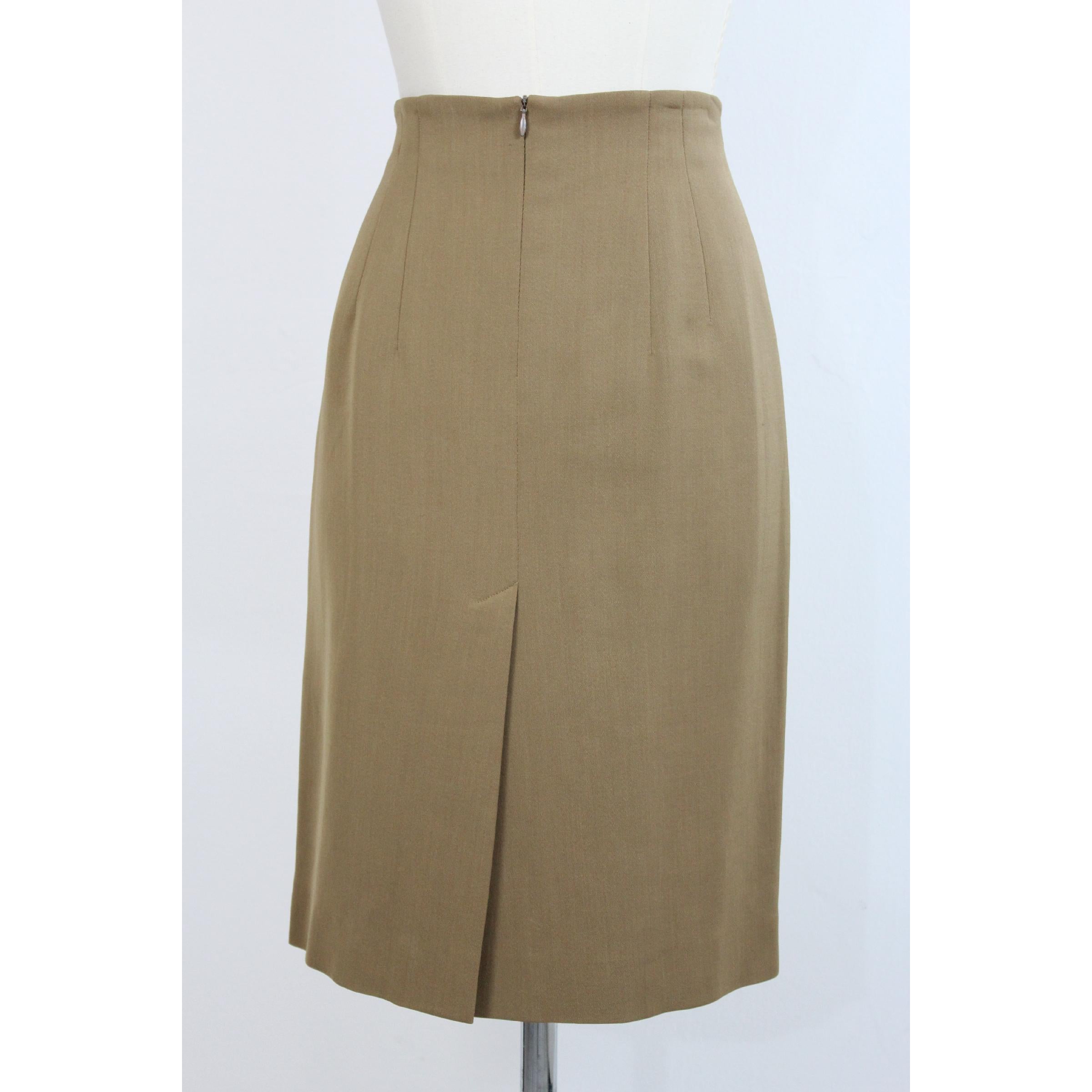 Jil Sander Beige Silk Cashmere Classic Suit Skirt For Sale 2