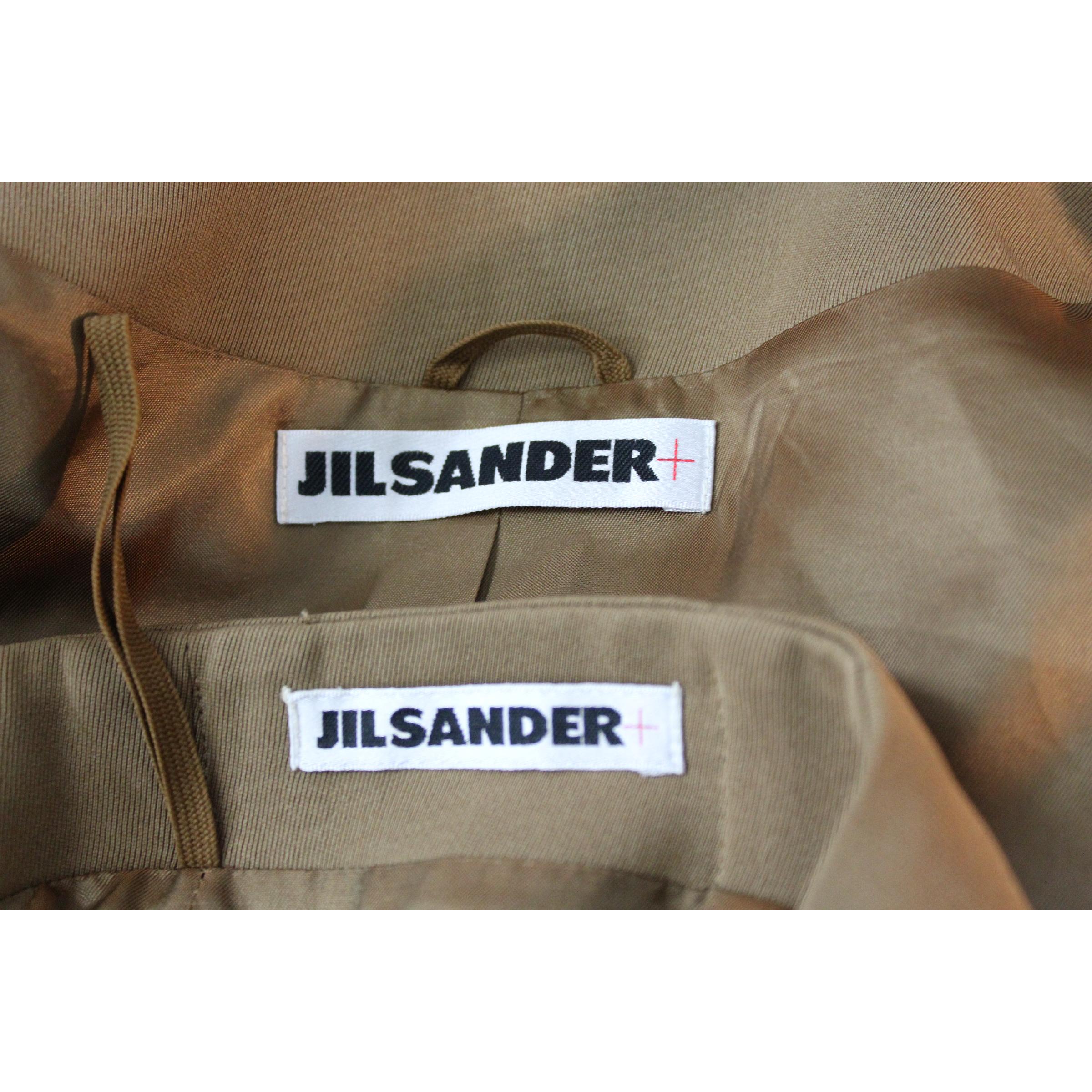 Jil Sander Beige Silk Cashmere Classic Suit Skirt For Sale 5