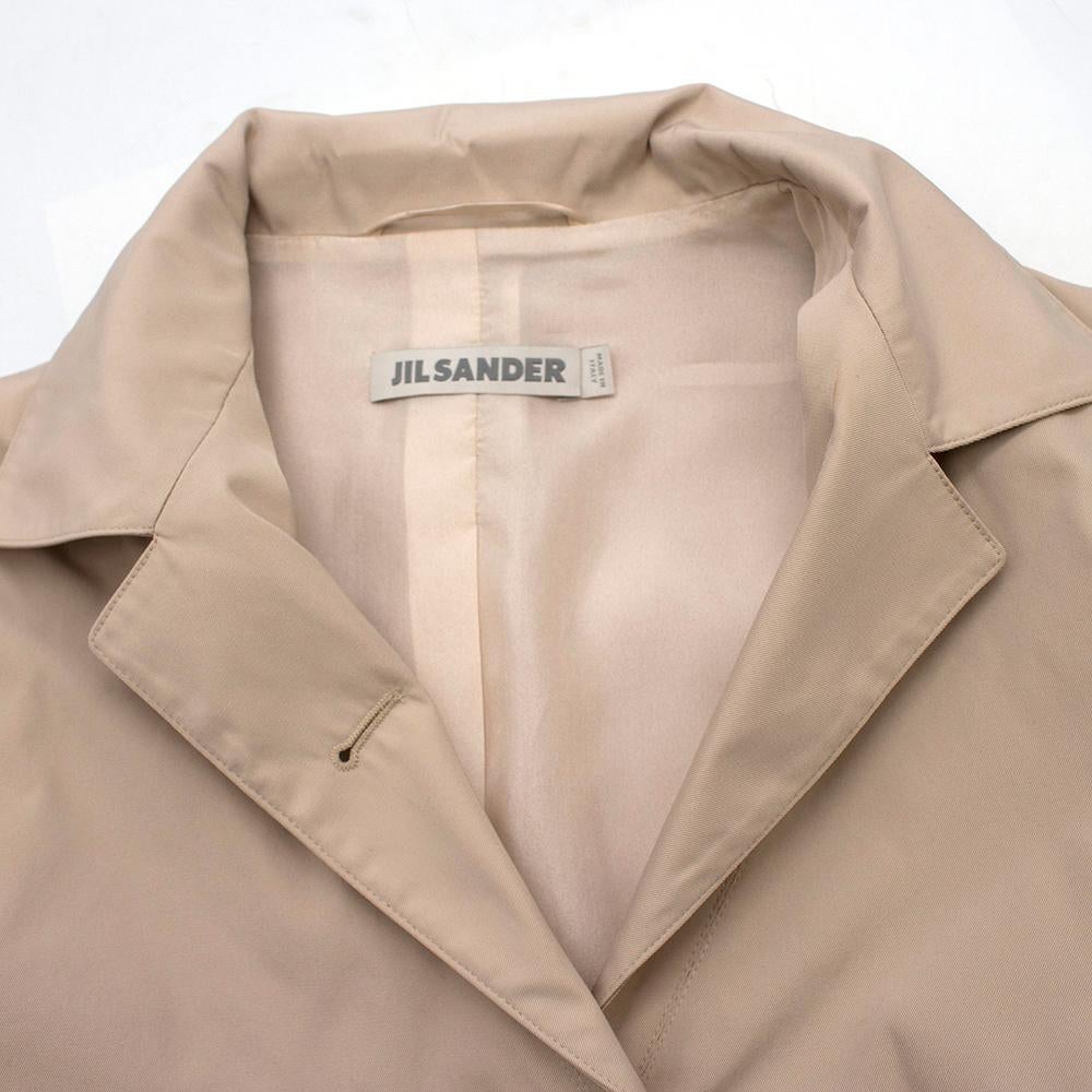 Jil Sander Beige Single-Breasted Coat - Size US 2 In New Condition For Sale In London, GB
