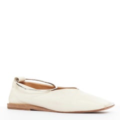 JIL SANDER beige white two tone leather ankle ring ballet flats EU35