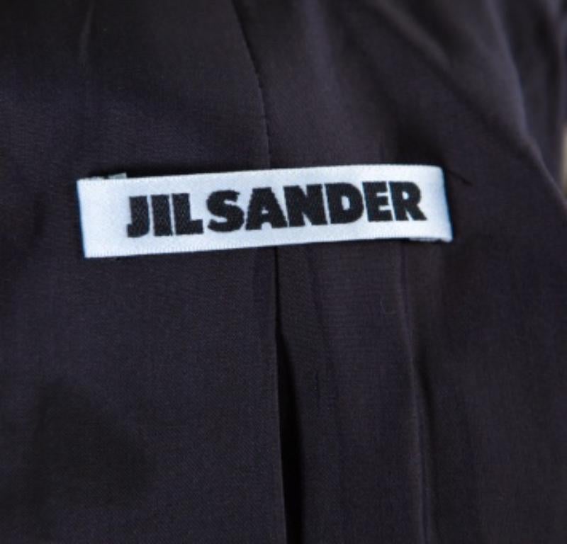 Jil Sander Beigefarbener Mantel aus Wolle und Angora mit Gürtel S im Angebot 1