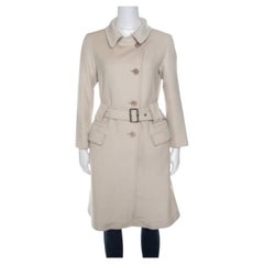 Jil Sander Beige Wool and Angora Belted Coat S