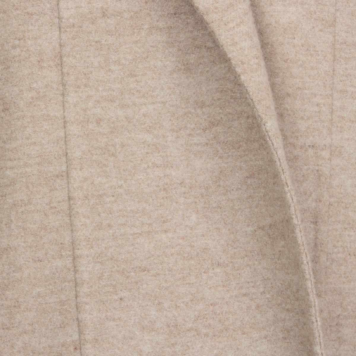 JIL SANDER beige wool & angora HOODED SINGLE BUTTON Coat Jacket 40 L 2