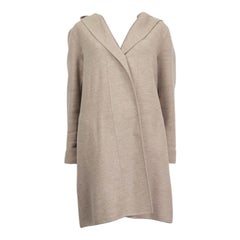 JIL SANDER beige wool & angora HOODED SINGLE BUTTON Coat Jacket 40 L