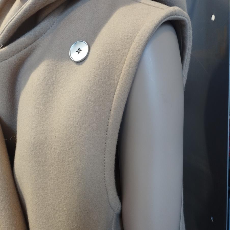 Jil Sander Beige Wool Sleeveless Coat S For Sale 2