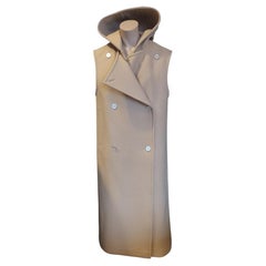 Jil Sander Beige Wool Sleeveless Coat S