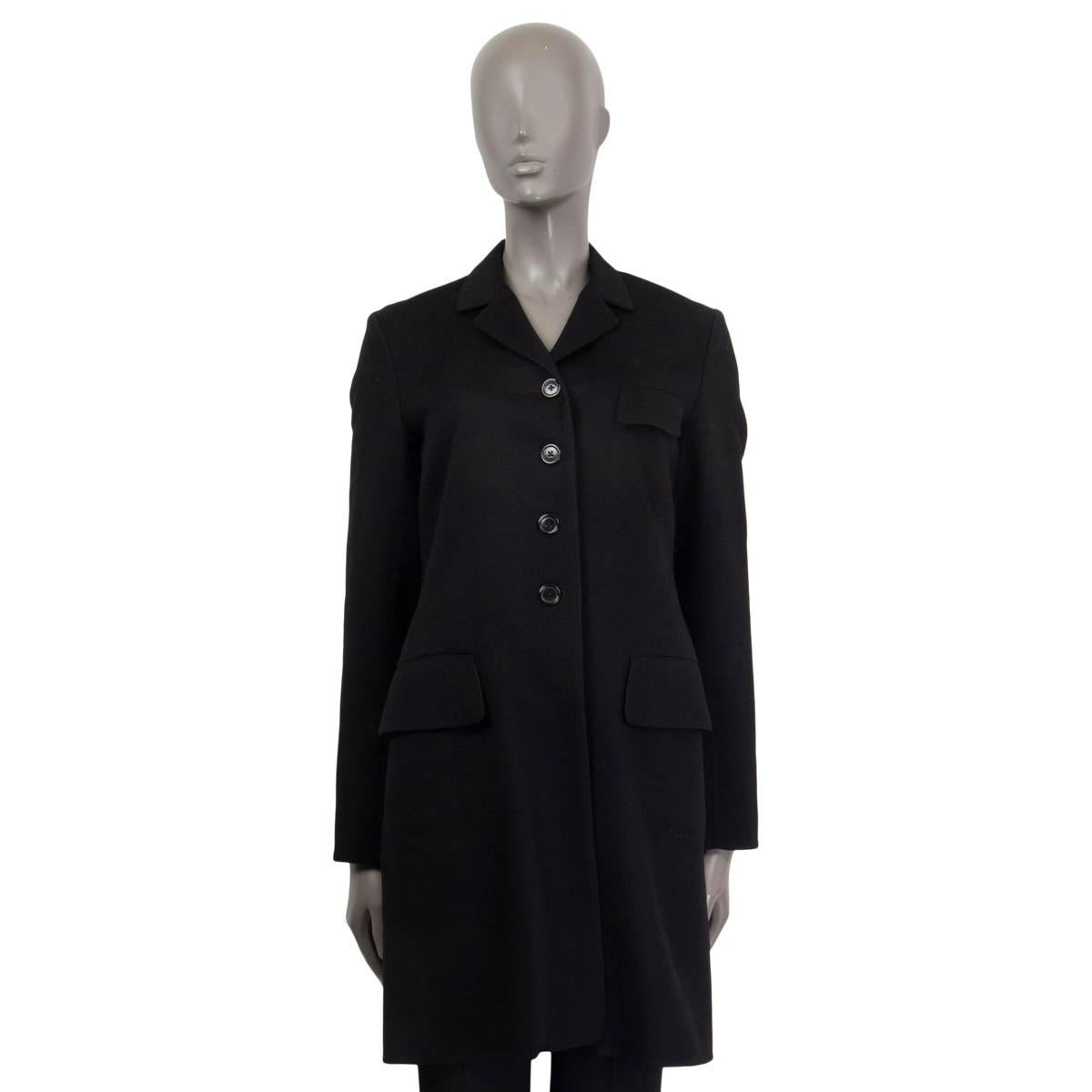 Black JIL SANDER black cashmere CLASSIC Coat Jacket 36 S For Sale