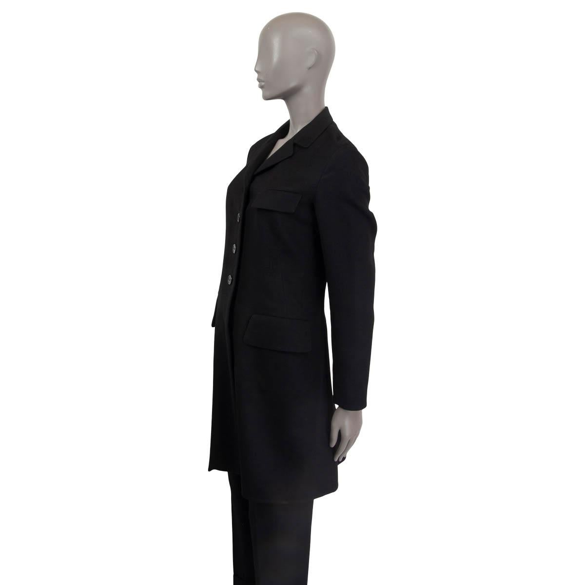 JIL SANDER black cashmere CLASSIC Coat Jacket 36 S In Excellent Condition For Sale In Zürich, CH