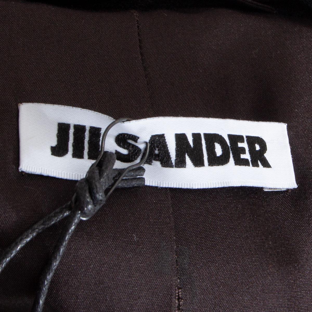 Black JIL SANDER black cashmere DOUBLE BREASTED FUR COLLAR Coat Jacket 38 M