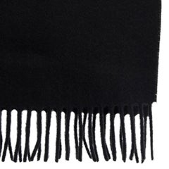 JIL SANDER black cashmere FRINGED Muffler Scarf