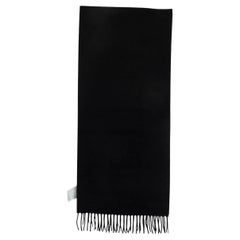 JIL SANDER black cashmere FRINGED Muffler Scarf