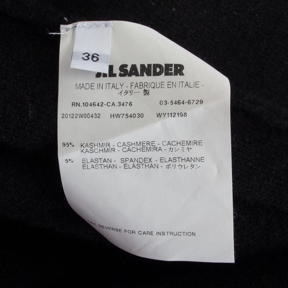 Black JIL SANDER black cashmere OVERSIZED OPEN SHORT SLEEVE Cardigan Sweater 36 S
