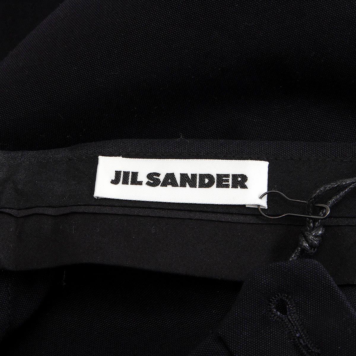 JIL SANDER black cotton WIDE LEG Pants 40 L In Excellent Condition For Sale In Zürich, CH