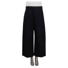 JIL SANDER black cotton WIDE LEG Pants 40 L