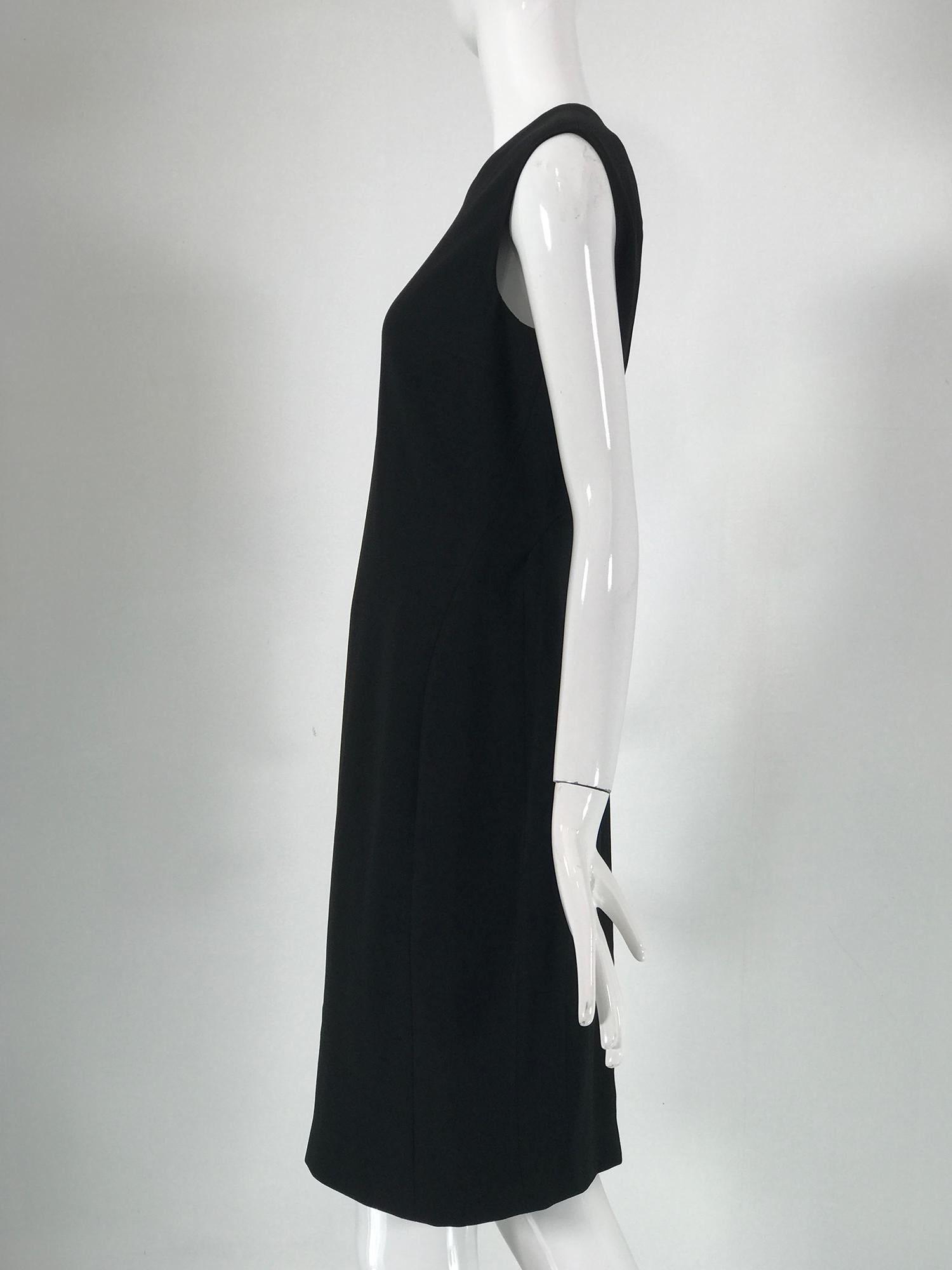 Jil Sander Black Crepe Sheath Dress with Peek A Boo Back  3
