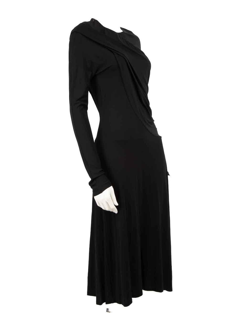 CONDITION is Very good. Hardly any visible wear to dress is evident on this used Jil Sander designer resale item.
 
 
 
 Details
 
 
 Black
 
 Viscose
 
 Dress
 
 Long sleeves
 
 Midi
 
 Round neck
 
 Neck zip fastening
 
 
 
 
 
 Made in Italy
 
 

