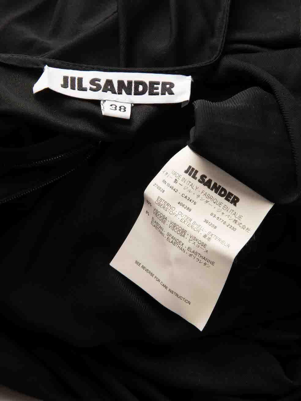 Women's Jil Sander Black Drape Accent Midi Dress Size L For Sale