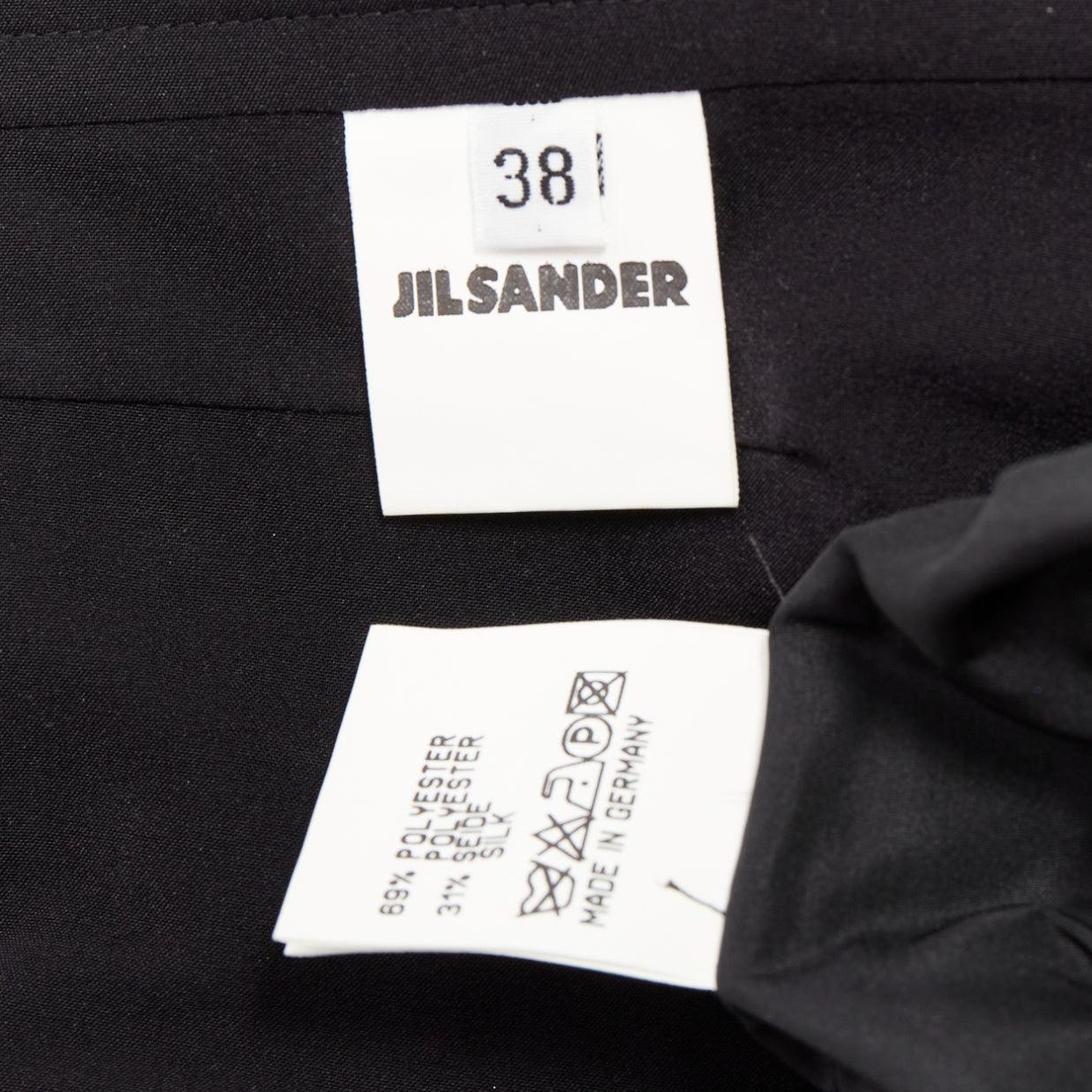 JIL SANDER black floral cloque applique sheer overlay bias dress FR38 M For Sale 3