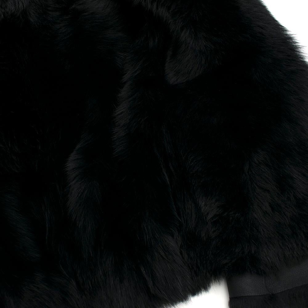 Jil Sander Black Fur Lined Leather Jacket 36 XS For Sale 6