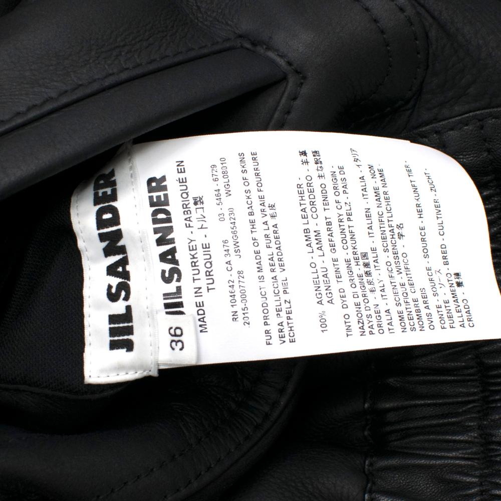Jil Sander Black Fur Lined Leather Jacket 36 XS For Sale 4