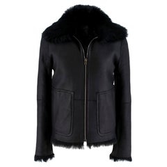 Jil Sander Black Fur Lined Leather Jacket - Size US 4