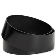 JIL SANDER Cinturón ancho de piel glaseada negra 40 L