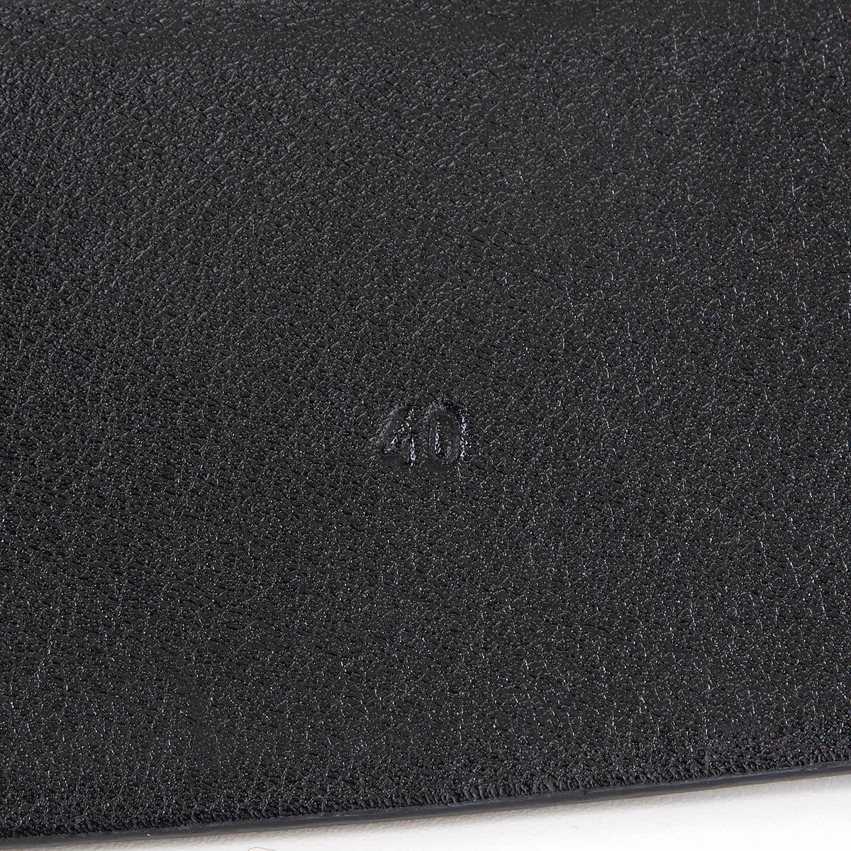 JIL SANDER black glazed leather WIDE WAIST Belt 40 L In Good Condition For Sale In Zürich, CH
