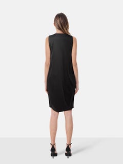 Jil Sander Black Knee Length Sleeveless Drape Dress Size XS