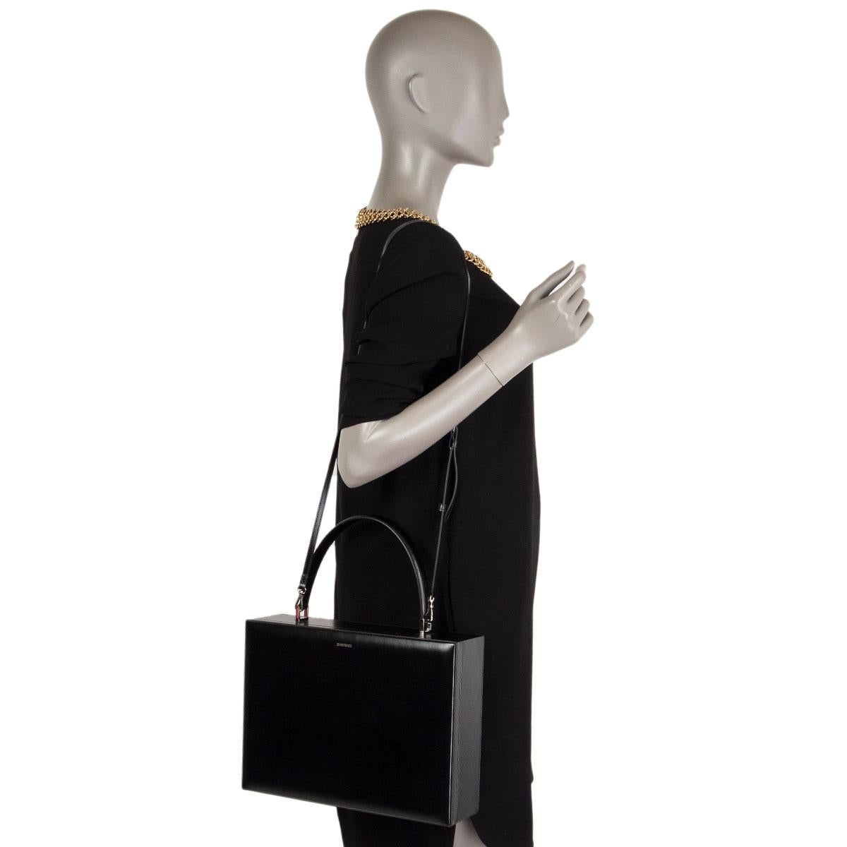 Black JIL SANDER black leather CASE MEDIUM Shoulder Bag For Sale